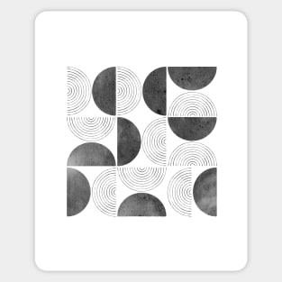 Black and white mid century modern Sticker